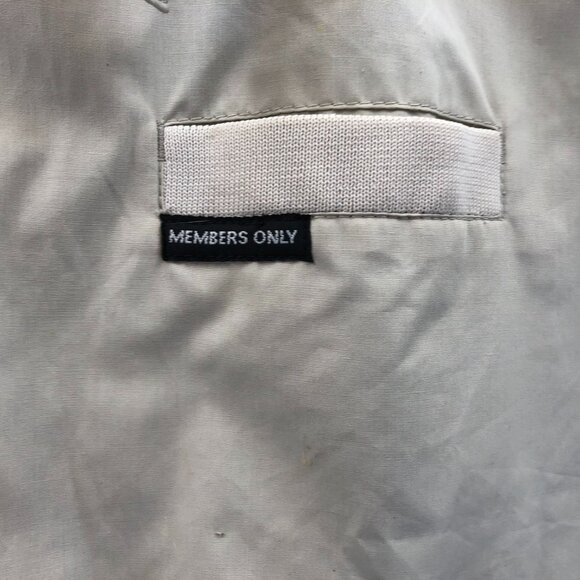 Vintage Members Only Mens Bomber Jacket XL Beige Full Zip Mock Neck Classic - Picture 5 of 10